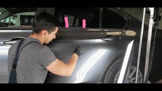 PDR CAR BODY  INDREPTARI CU VENTUZE  BMW F30  Paintless Dent Repair [upl. by Humo]