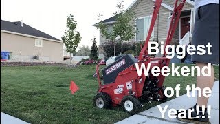 Core Aeration  Over Seed  Milorganite Application  Biggest Weekend of the Year [upl. by Dnomra]