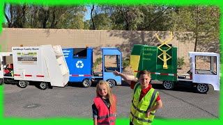 Kids Recycle With Toy Garbage Trucks and Recycle Truck  Video For Kids [upl. by Krisha]