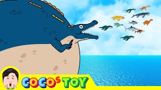 Pristichampsus becomes a giant balloon Im still hungry｜Ichthyosaurus dinosaurs kidstoon｜CoCosToy [upl. by Anaiviv640]