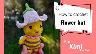 Flower hat crochet tutorial  crochet amigurumi tutorial [upl. by Dnomaj]