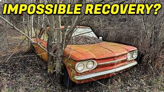 Impossible Recovery Chevrolet Corvair IMPRISONED In Trees For 46 Years  Can We Save It [upl. by Angeline]