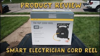 Smart Electrician Electric Cord Reel Review Perfect Homeowner extension cord reel [upl. by Winthorpe640]