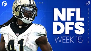 LIVE NFL DFS Picks amp Strategy for DraftKings amp FanDuel Week 15 [upl. by Lehsreh319]