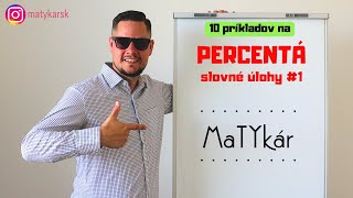 10 PRÍKLADOV NA  PERCENTÁ  slovné úlohy 1 [upl. by Farris775]