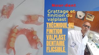 Grattage et finition valplast dentaire طريقة تحضير طقم الاسنان المرن المطاطي NoureddineVlogsBr [upl. by Eisac156]