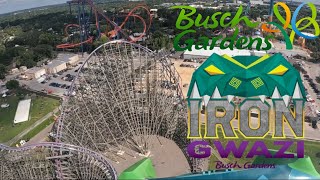 Iron Gwazi Front Row POV  Busch Gardens Tampa Bay [upl. by Oikim]