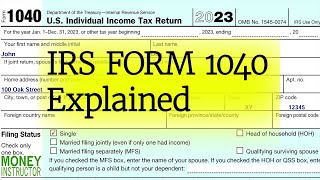 Form 1040 2023  IRS Tax Filing  Single No Dependents  Money Instructor [upl. by Ahsilif296]