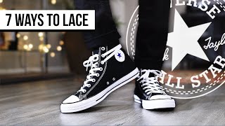 7 WAYS TO LACE CONVERSE CHUCK TAYLOR ALL STAR HIGH TOP  I AM RIO P [upl. by Akcirderf]