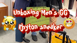 Men’s GG Rhyton sneaker UNBOXING A CLOSER LOOK FIRST IMPRESSIONS SIZING SHOE DETAILS [upl. by Zia]