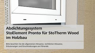 Abdichtungssystem StoElement Pronto für StoTherm Wood im Holzbau [upl. by Geffner868]