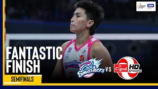 CREAMLINES EPIC FINISH vs CIGNAL  2024 PVL REINFORCED CONFERENCE SEMIS [upl. by Ylram]