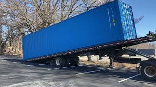 40ft Container Tilt Bed Delivery Pick Up Process [upl. by Akimahc31]