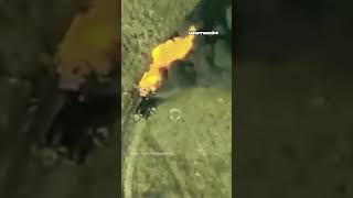 Ukrainian attack interrupts transport of Russian D30 howitzer warinukraine russia drone [upl. by Nylatsirhc]