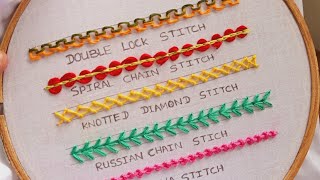 10 Basic Hand Embroidery Stitches for beginners [upl. by Gensmer322]