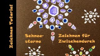 Zeichnen für Zwischendurch Schneesterne für Weihnachtskarten [upl. by Main]