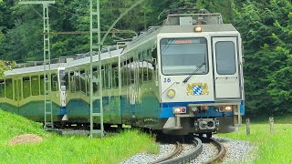 Zahnradbahnen der Zugspitzbahn auf der Bergstrecke bei Grainau [upl. by Ecraep]