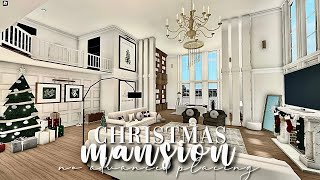 Bloxburg No Advanced Placing Christmas Family Mansion 333k  No Large Plot  Winter House Build [upl. by Arba]