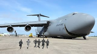 Meet C5 Galaxy Is Such a Badass Plane in the World Able to swallow a 50ton battle tank [upl. by Kenward46]