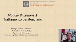 Modulo 9 video 1 lezione Trattamento penitenziario [upl. by Norrahs]