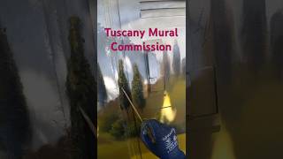 Tuscany mural commission on old dirty utility building muralpainting commissionedart painting [upl. by Gabrielle538]