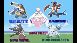 MEGAS MALIE Abomasnow Blastoise Garchomp Mawile Diance  Pokemon PAdventures [upl. by Wilscam]