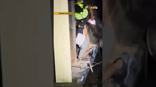 Video footage shows a drunk Maccabi Tel Aviv FC fan falling into the canal during arrest chase [upl. by Arob]