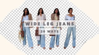 How to Style Wide Leg Jeans for Spring 2022  20 Ways to Wear Wide Leg Jeans [upl. by Attennaej753]