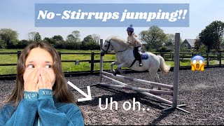 NO STIRRUPS JUMPIN CHALLENGE 😱😱 uh oh… [upl. by Asset]