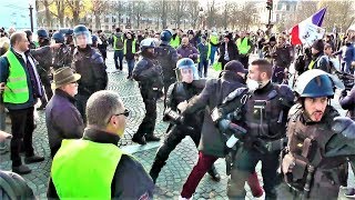 Gilets jaunes Acte 1 tensions et heurts à Paris Maillot ChElysée et la Concorde  17 nov 2018 [upl. by Nelyak]