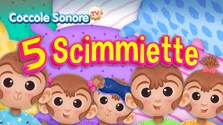 Cinque scimmiette  Canzoni per bambini di Coccole Sonore [upl. by Romulus]