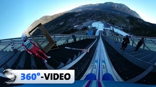 360°Video Sprung von der Olympiaschanze in GarmischPartenkirchen  Sportschau [upl. by Rockafellow907]