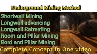 Room amp Pillar MiningLongwall advancing amp RetreatingBord amp PillarMiningShortwall Mining Method [upl. by Ema]