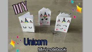 ♥︎ DIY UNICORN MINI NOTEBOOK VAN 1 A4 KNUTSELEN  ZONDER lijm ♥︎ ORIGAMI VOUWEN ♥︎ CRAFT [upl. by Llewkcor]