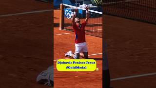 Djokovic Praises GOD for GOLD 🏅🔥 olympics2024 olympics tennis jesus [upl. by Lucias]