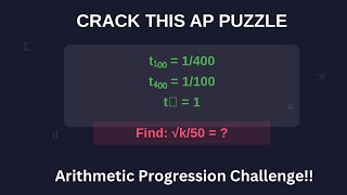 If t1001400 and t4001100 of an A P and kth term is 1 then sqrtk50  Finding k in an AP [upl. by Lemra161]