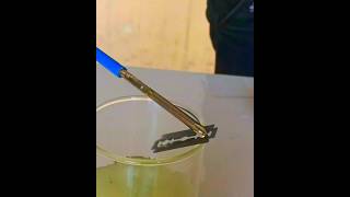 Blade vs Nitric Acid 😲 shorts experiment chemical viral [upl. by Durrace853]