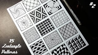 15 Zentangle Patterns  Part 2  Tutorial [upl. by Aloz]