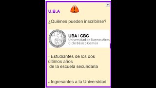 CBC UBA 2024 Fechas de inscripción [upl. by Bloomer]