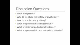 History of Psychology  Lecture 1  Overview of Psychologys History  Agenda [upl. by Alvie]