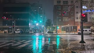 A night walk in heavy rain 폭우 속에서 밤 산책 [upl. by Annayat]