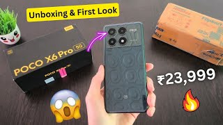 Poco X6 Pro Black Colour Unboxing amp First Look 🔥  Poco X6 Pro Flipkart unit Unboxing [upl. by Atiuqahs699]