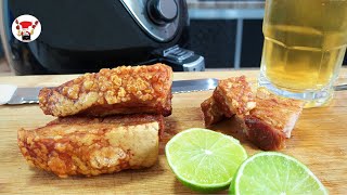 Como Fazer Torresmo na Airfryer Panceta à Pururuca [upl. by Llevaj]