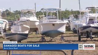 Hundreds of boats up for auction at salvage yard along Burnt Store Road [upl. by Laden501]