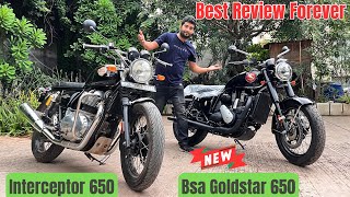 BSA Goldstar 650 Vs Interceptor 650 Detail Comparison Price Variant Features Mileage Detail Review [upl. by Astraea]