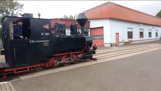 Dampflokfahrten mit Graf Arnim bei der Parkeisenbahn Cottbus am Tag der Deutschen Einheit [upl. by Auhso875]