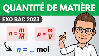 Calculer une QUANTITÉ DE MATIÈRE 🎯 BAC Polynésie 2023  Terminale spécialité [upl. by Ambler996]