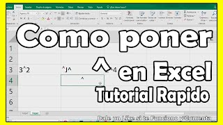 Cómo se hace el símbolo de potencia en Excel  como poner  en Excel [upl. by Purpura]