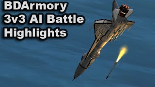 KSPBDArmory  3v3 AI Air Combat Highlights [upl. by Eillib402]