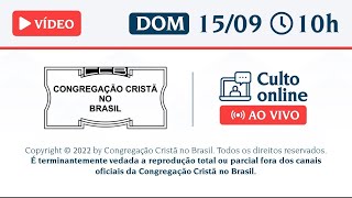 PALAVRA SANTO CULTO ONLINE A DEUS CCB  DOMINGO  15092024 1000  150924 cultoccbPALAVRA [upl. by Thagard]